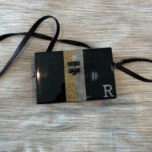 Edie Parker - clutch with removable leather strap- “R” - like new